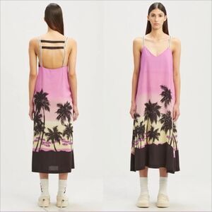 Palm Angels PINK SUNSET STRAPS DRESS